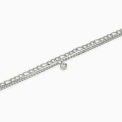 Bracciale Kidult in acciaio silver con sfere di agata blu naturale alternate lungo la struttura - Alfano Gioielli Gioielleria Palermo.