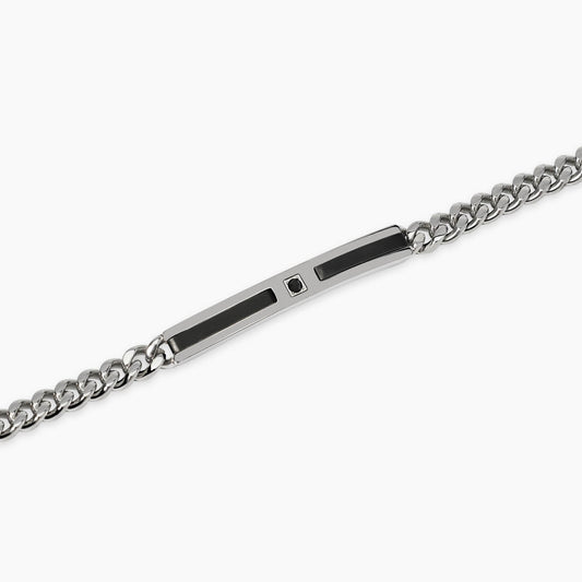 Bracciale Kidult in acciaio silver con pietre naturali di agata gialla alternate lungo la catena - Alfano Gioielli Gioielleria Palermo.
