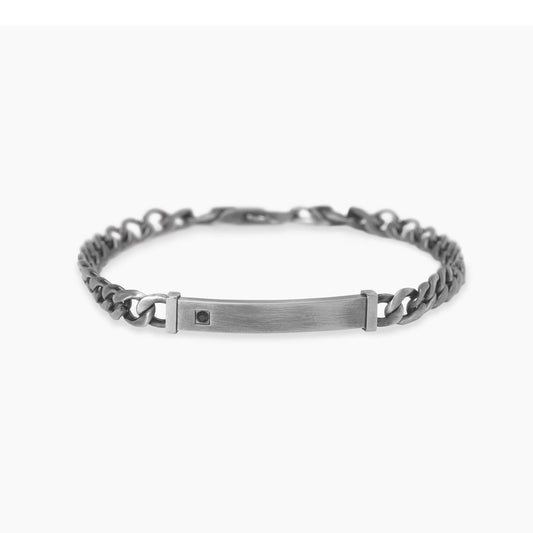 Bracciale Kidult in acciaio silver con pietre naturali di agata rossa alternate lungo la catena - Alfano Gioielli Gioielleria Palermo.