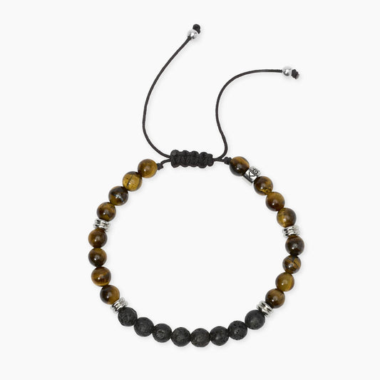 Bracciale Kidult con cordino bordeaux, sfere di agata rossa e dettagli in acciaio lucido - Alfano Gioielli Gioielleria Palermo.