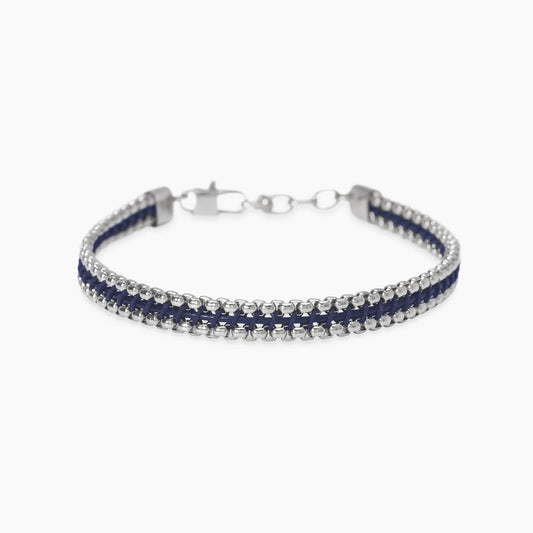 Bracciale Kidult in acciaio silver con pietre naturali di agata bianca alternate lungo la catena - Alfano Gioielli Gioielleria Palermo.