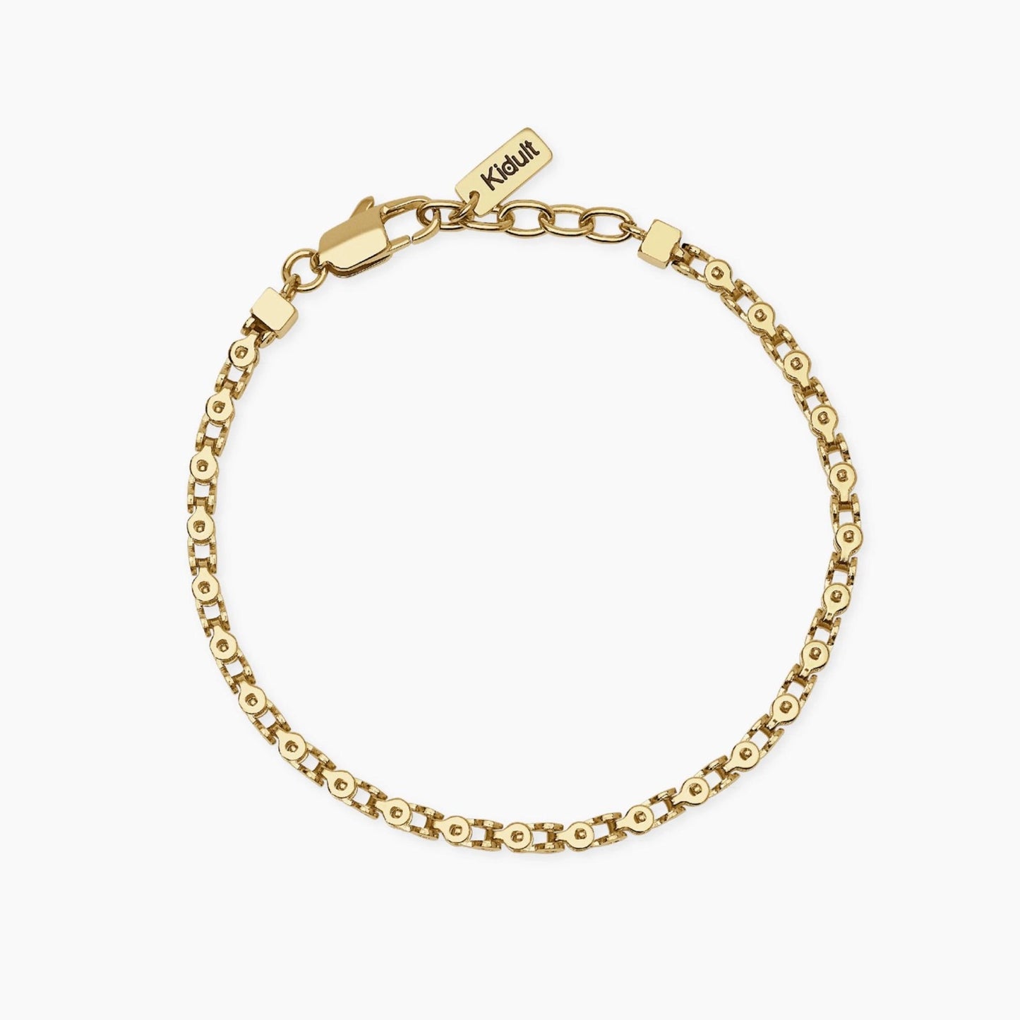 Bracciale a catenina Kidult in acciaio silver con pietre naturali di agata verde alternate - Alfano Gioielli Gioielleria Palermo.