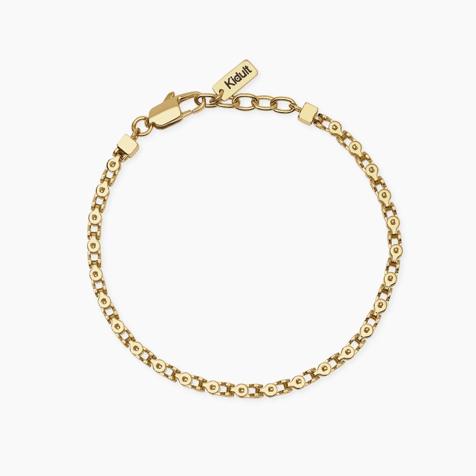 Bracciale a catenina Kidult in acciaio silver con pietre naturali di agata verde alternate - Alfano Gioielli Gioielleria Palermo.