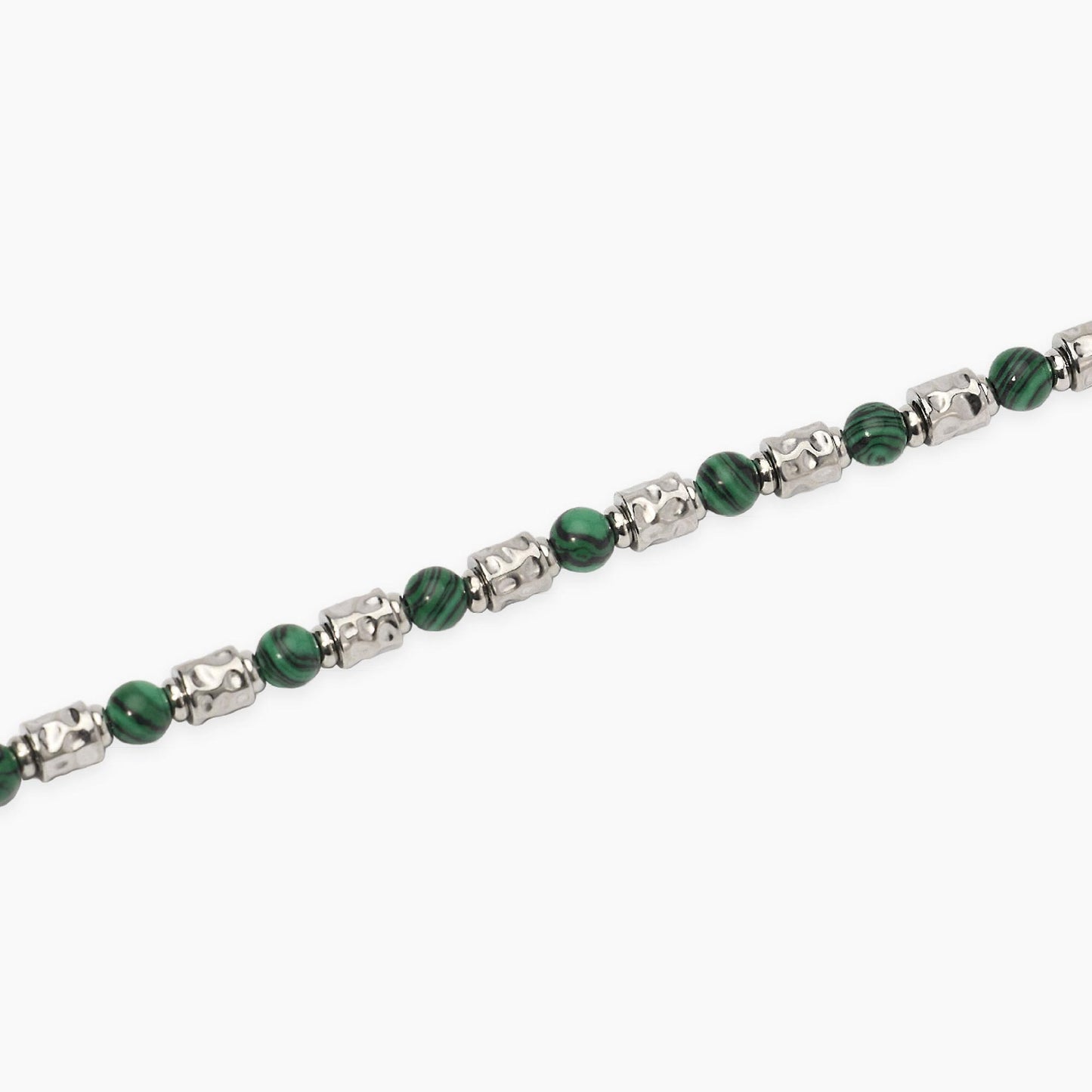Bracciale a catena Kidult in acciaio dorato con piccole pietre naturali di apatite azzurra alternate.