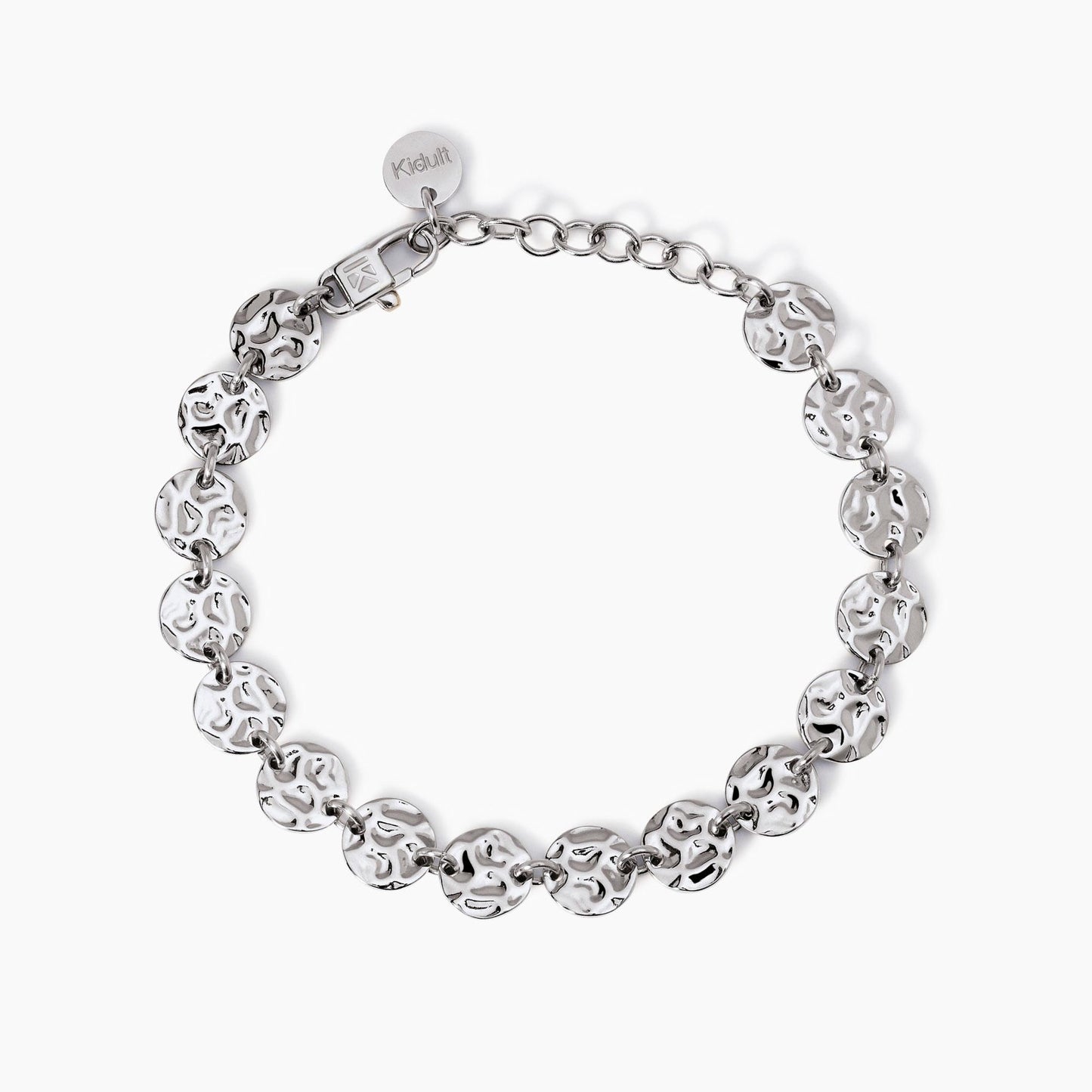 Bracciale Kidult Style 03 in Acciaio 316L con Elementi Martellati - 831006