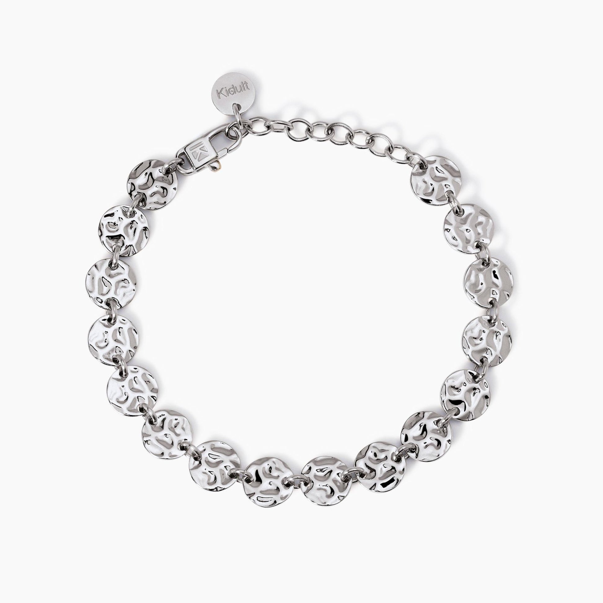 Bracciale Kidult Style 03 in Acciaio 316L con Elementi Martellati - 831006
