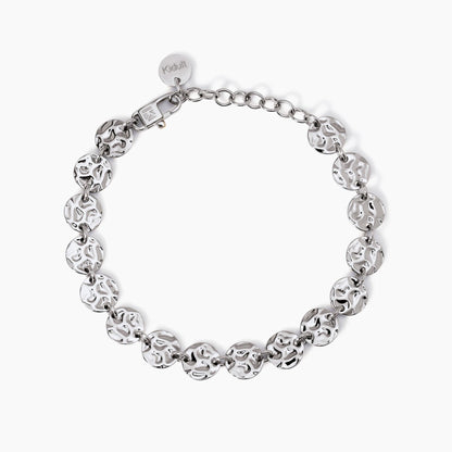 Bracciale Kidult Style 03 in Acciaio 316L con Elementi Martellati - 831006