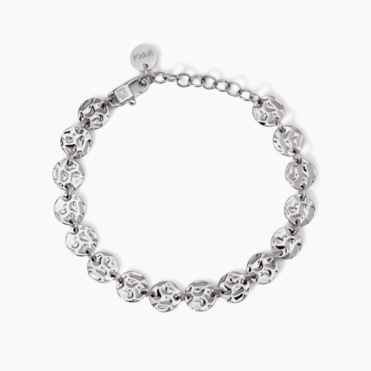 Bracciale Kidult Style 03 in Acciaio 316L con Elementi Martellati - 831006