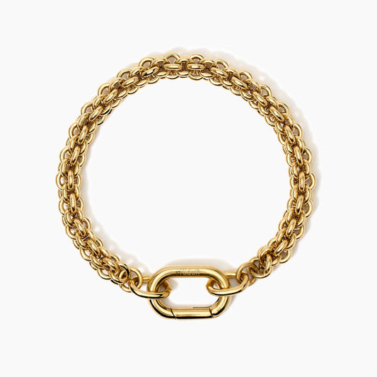 Bracciale Kidult Style 06 in Acciaio 316L PVD Oro con Catena Intrecciata - 831031