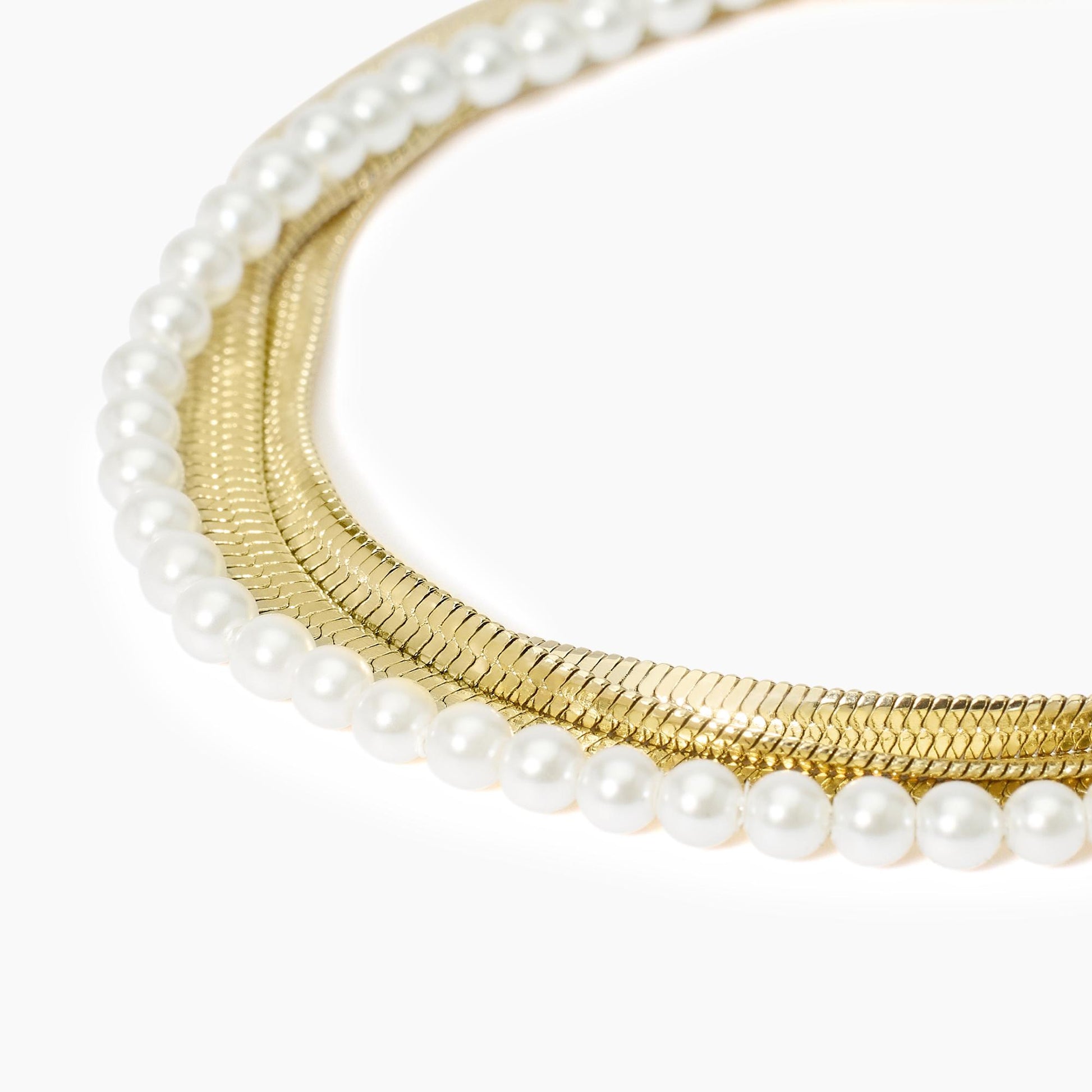 Bracciale Kidult Style 14 in Acciaio Dorato con Perle Conchiglia - 831046
