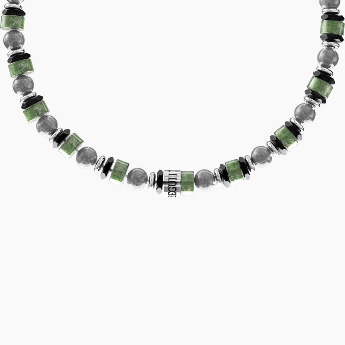 Bracciale rigido da uomo Kidult in acciaio satinato con scritta smaltata nera 'Segui i tuoi sogni' - Alfano Gioielli Gioielleria Palermo.