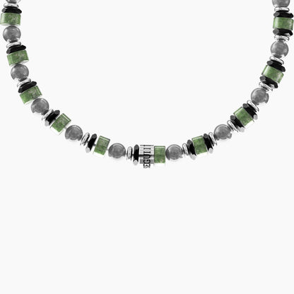Bracciale rigido da uomo Kidult in acciaio satinato con scritta smaltata nera 'Segui i tuoi sogni' - Alfano Gioielli Gioielleria Palermo.