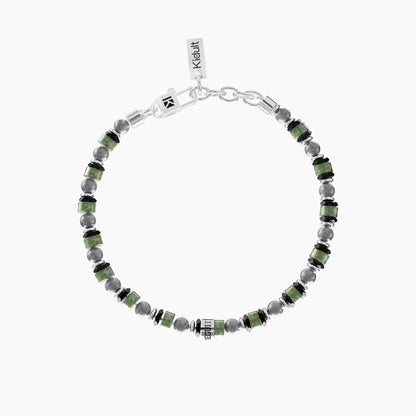 Bracciale rigido da uomo Kidult in acciaio satinato con scritta smaltata nera 'Segui i tuoi sogni' - Alfano Gioielli Gioielleria Palermo.