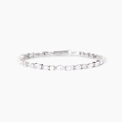 Bracciale MABINA Luxury in argento con zirconi taglio baguette e goccia - Codice 533757-18