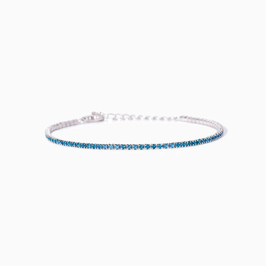 Bracciale MABINA Mini Tennis in argento con acquemarine sintetiche - Codice 533960