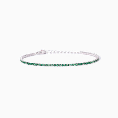 Bracciale MABINA Mini Tennis in argento con smeraldi sintetici - Codice 533959