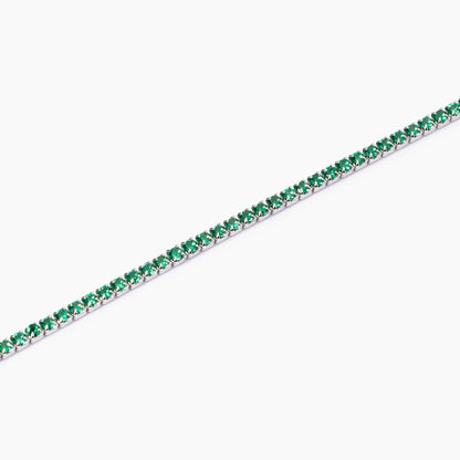Bracciale MABINA Mini Tennis in argento con smeraldi sintetici - Codice 533959