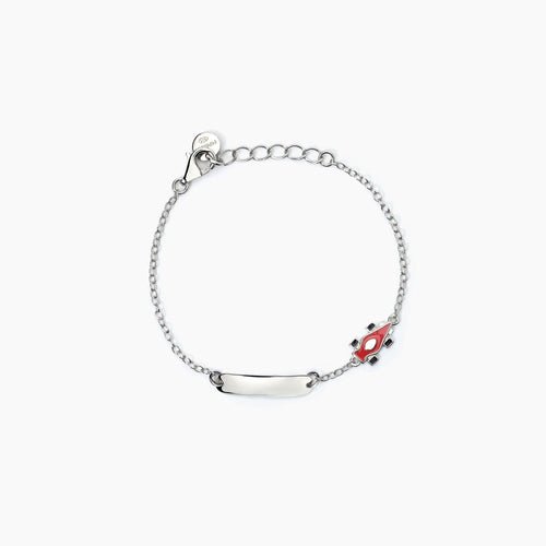 Bracciale MABINA RACING personalizzabile in argento con macchinina - Codice 533792