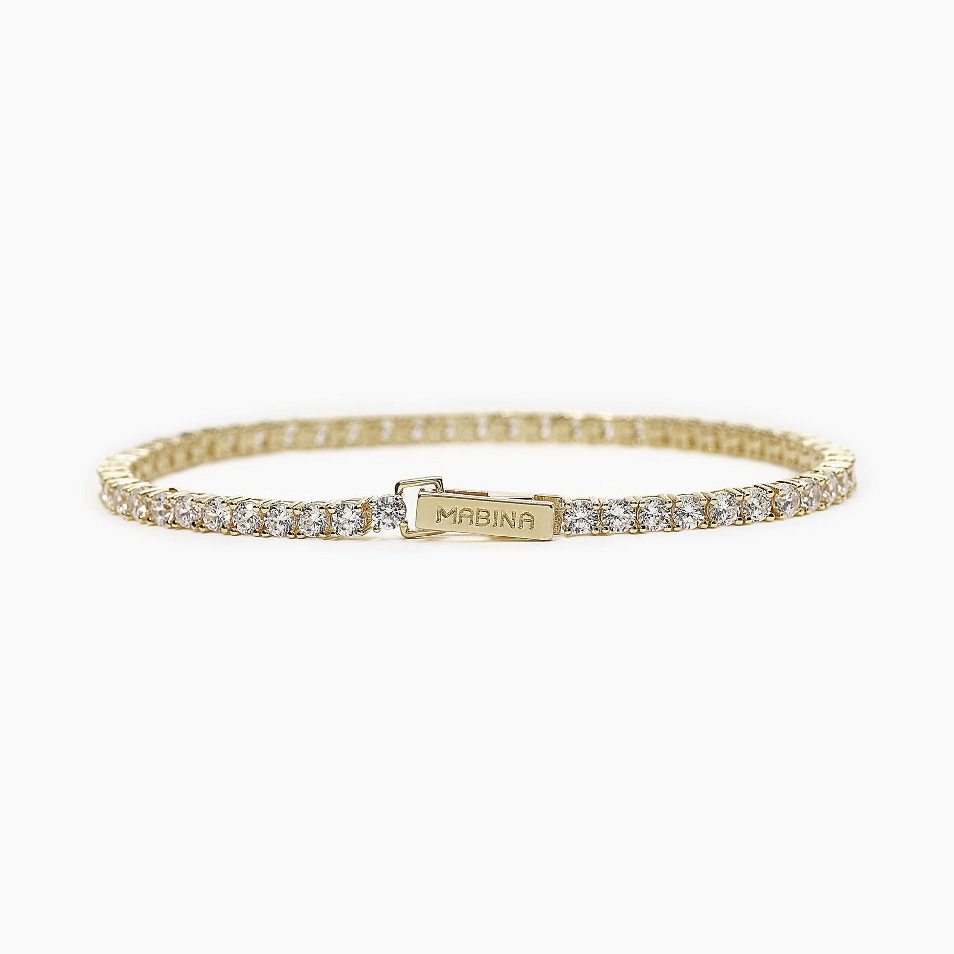 Bracciale MABINA TENNIS CLUB dorato con zirconi - Codice 533558-S