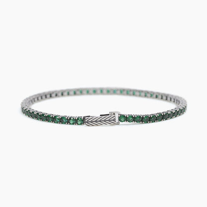 Bracciale MABINA Tennis Club Uomo in argento con smeraldi sintetici - Codice 533579-S