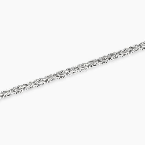 Bracciale da uomo Mabina in argento 925 con piastra centrale lucida e piccolo diamante lab grown incastonato.