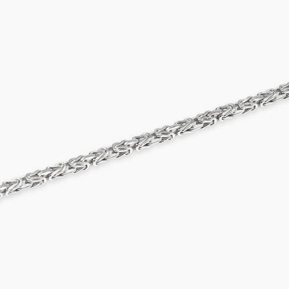 Bracciale da uomo Mabina in argento 925 con piastra centrale lucida e piccolo diamante lab grown incastonato.