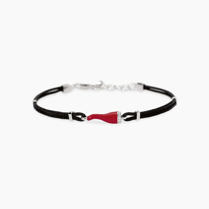 Bracciale Mabina in argento 925 con catena sottile e punto luce diamante lab grown da 0,10 carati taglio brillante.