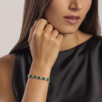 Bracciale Mabina Battito in Argento 925 Rodiato con Smeraldi Sintetici e Zirconi 533941-17 3