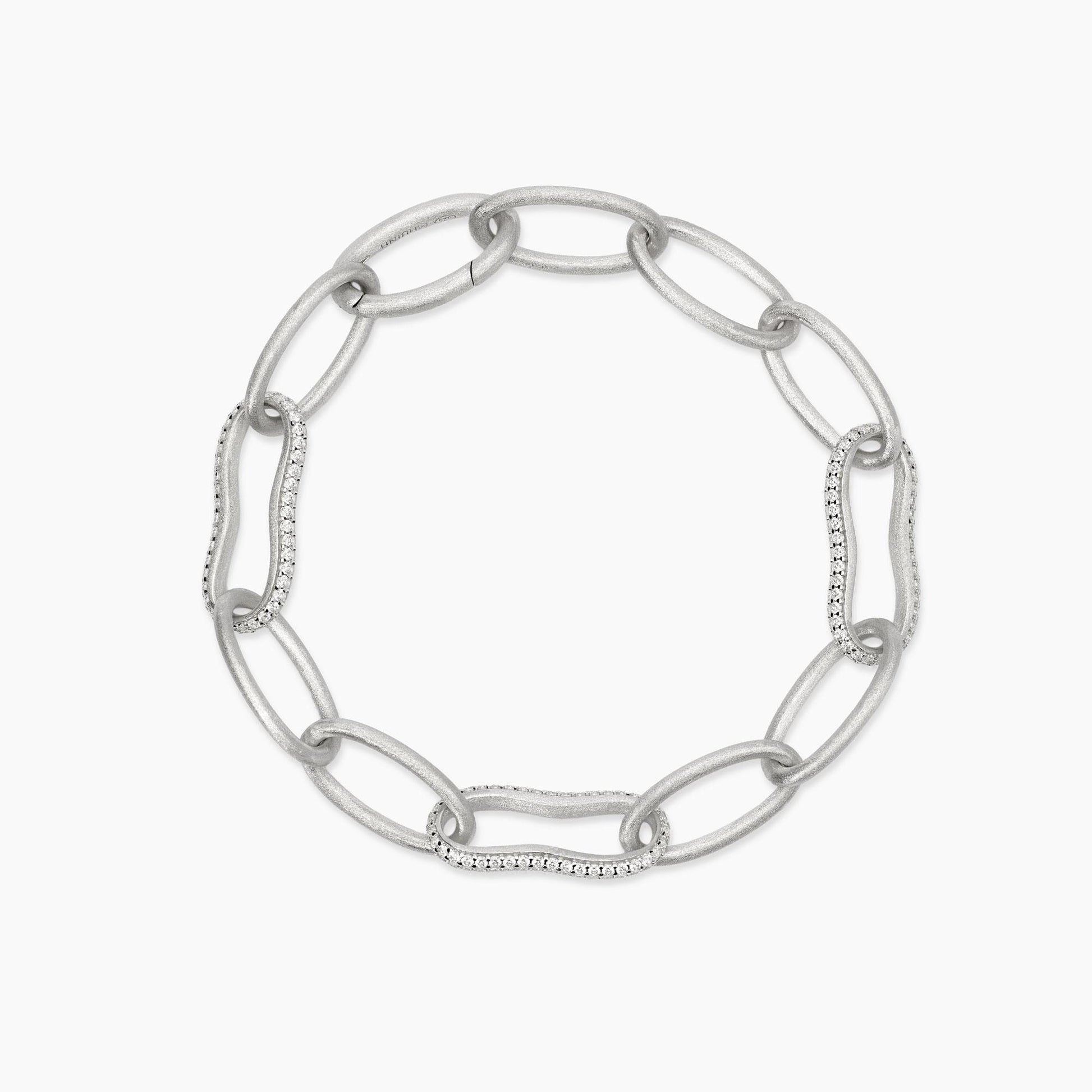Bracciale Mabina Donna SEI BELLISSIMA in Argento Rodiato Bulinato con Zirconi - Lunghezza 20 cm - Codice: 534103