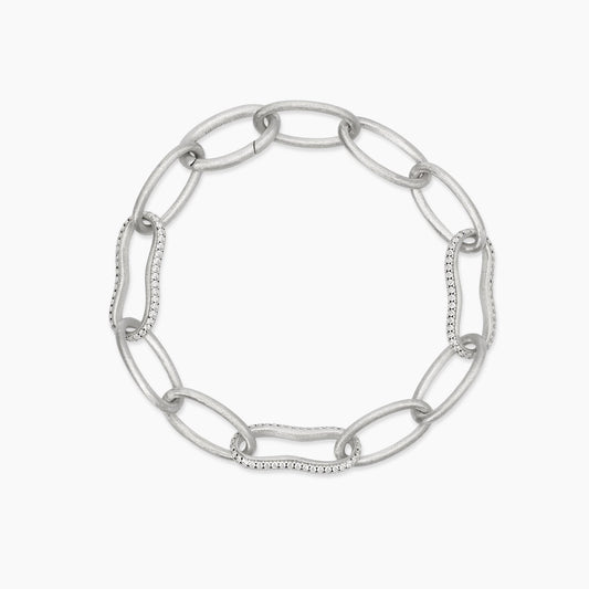 Bracciale Mabina Donna SEI BELLISSIMA in Argento Rodiato Bulinato con Zirconi - Lunghezza 20 cm - Codice: 534103