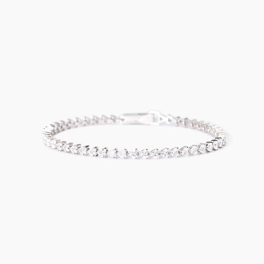 Bracciale Mabina Donna in Argento 925 con Zirconi Taglio Cuore - Lunghezza 18 cm - Codice: 533948-18