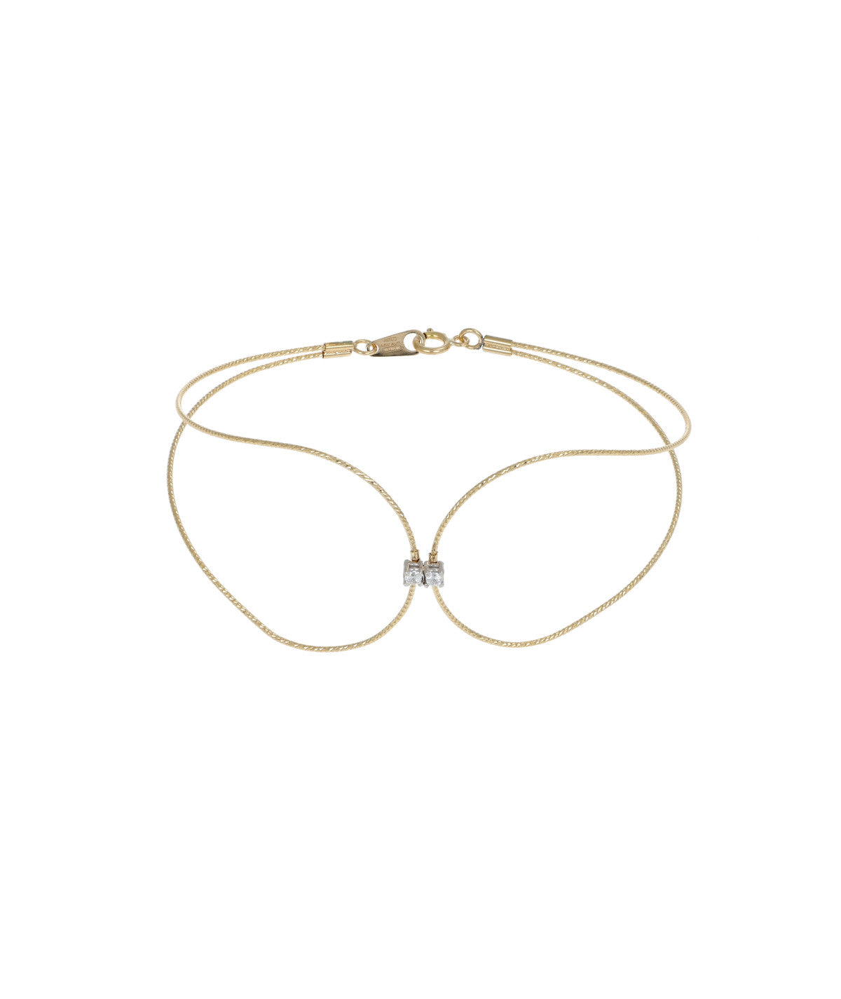 Bracciale MagicWire Olympia in oro giallo 18kt con diamanti naturali a spirale - Alfano Gioielli