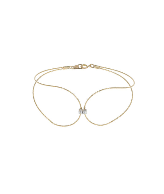 Bracciale MagicWire Olympia in oro giallo 18kt con diamanti naturali a spirale - Alfano Gioielli