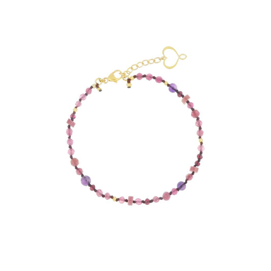 Bracciale Maman et Sophie - Nodini con Tormalina, Rodocrosite, Granato, Ametista BRNDNTO