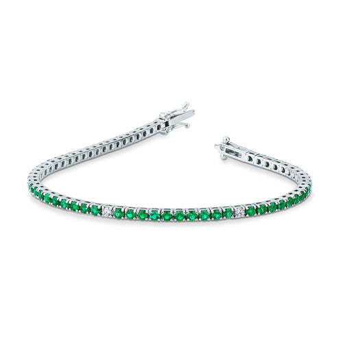 Bracciale Mirco Visconti in Oro Bianco 18kt con Smeraldi Zambiani e Diamanti (KA2/BS)