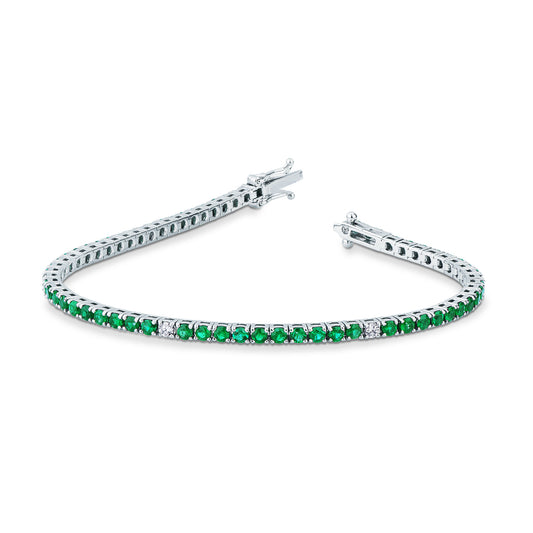 Bracciale Mirco Visconti in Oro Bianco 18kt con Smeraldi Zambiani e Diamanti (KA2/BS)