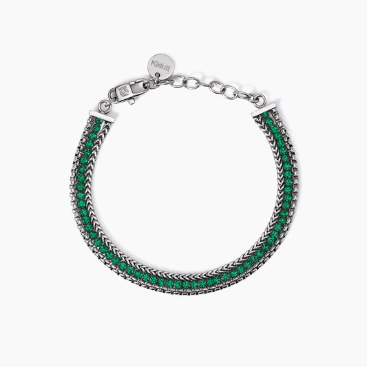 Bracciale Regolabile Dorato con Tennis Verde | Cod. 831028