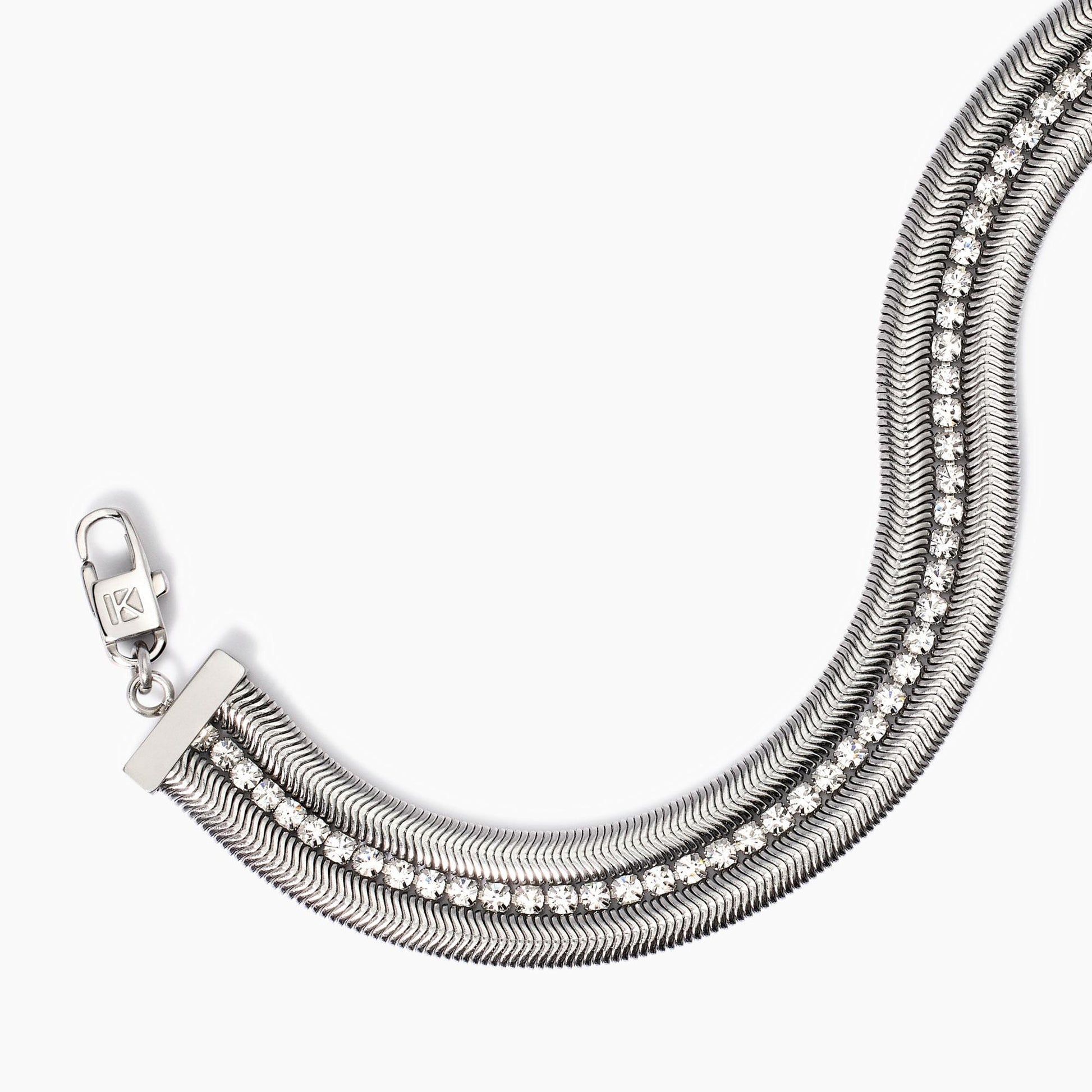 Bracciale Regolabile con Doppia Catena Snake e Tennis | Cod. 831012 3