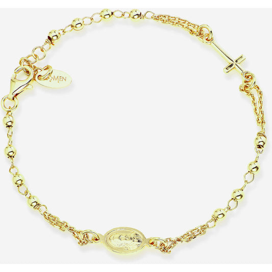 Bracciale Rosario Donna Amen in Argento Dorato 925 BROG3