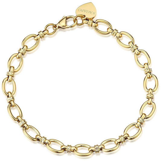 Bracciale Sagapò Donna CHUNKY - Bracciale a Catena in Acciaio 316L PVD Oro - Codice: SHK117