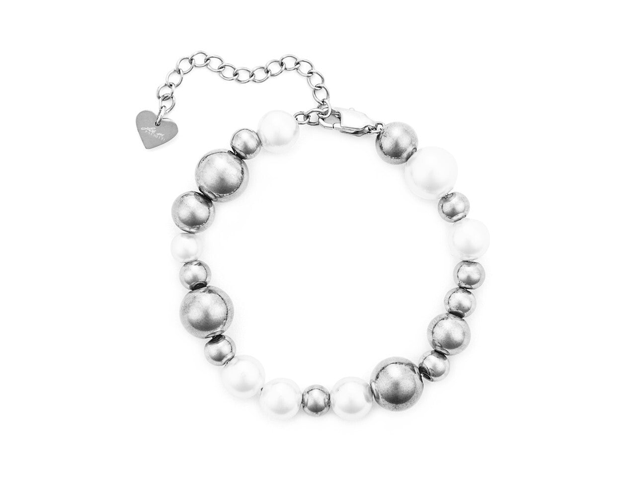 Bracciale tennis da donna 4US Cesare Paciotti in acciaio inossidabile con zirconi bianchi brillanti incastonati su tutta la lunghezza e chiusura regolabile.