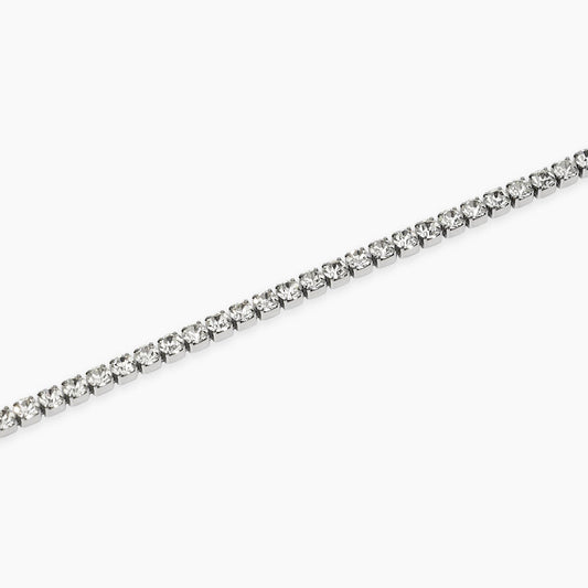Bracciale modello tennis Kidult in acciaio silver con fila di cristalli neri taglio brillante - Alfano Gioielli Gioielleria Palermo.
