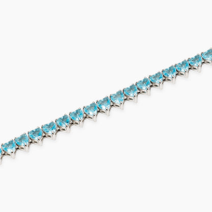 Bracciale modello tennis Kidult in acciaio silver con sequenza di pietre naturali di agata verde - Alfano Gioielli Gioielleria Palermo.
