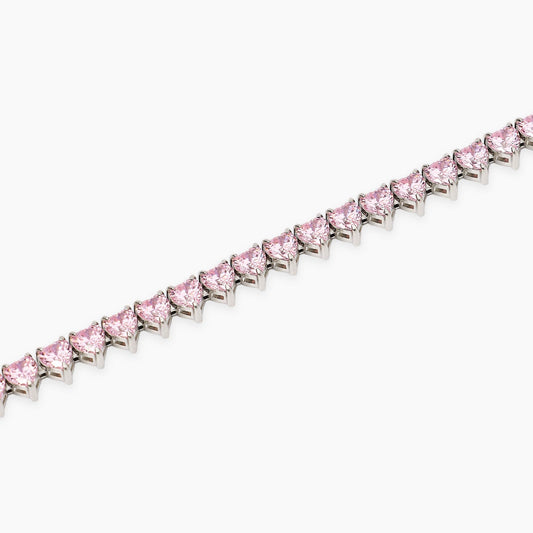 Bracciale modello tennis Kidult in acciaio silver con sequenza di pietre naturali di agata nera - Alfano Gioielli Gioielleria Palermo.