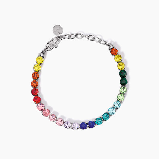 Bracciale Tennis Kidult Style 12 in Acciaio 316L con Cristalli Multicolor - 831024