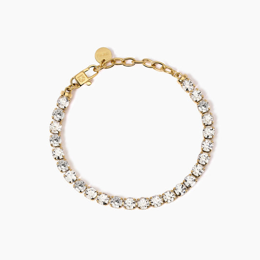 Bracciale Tennis Kidult in Acciaio 316L PVD Oro con Cristalli - 831022