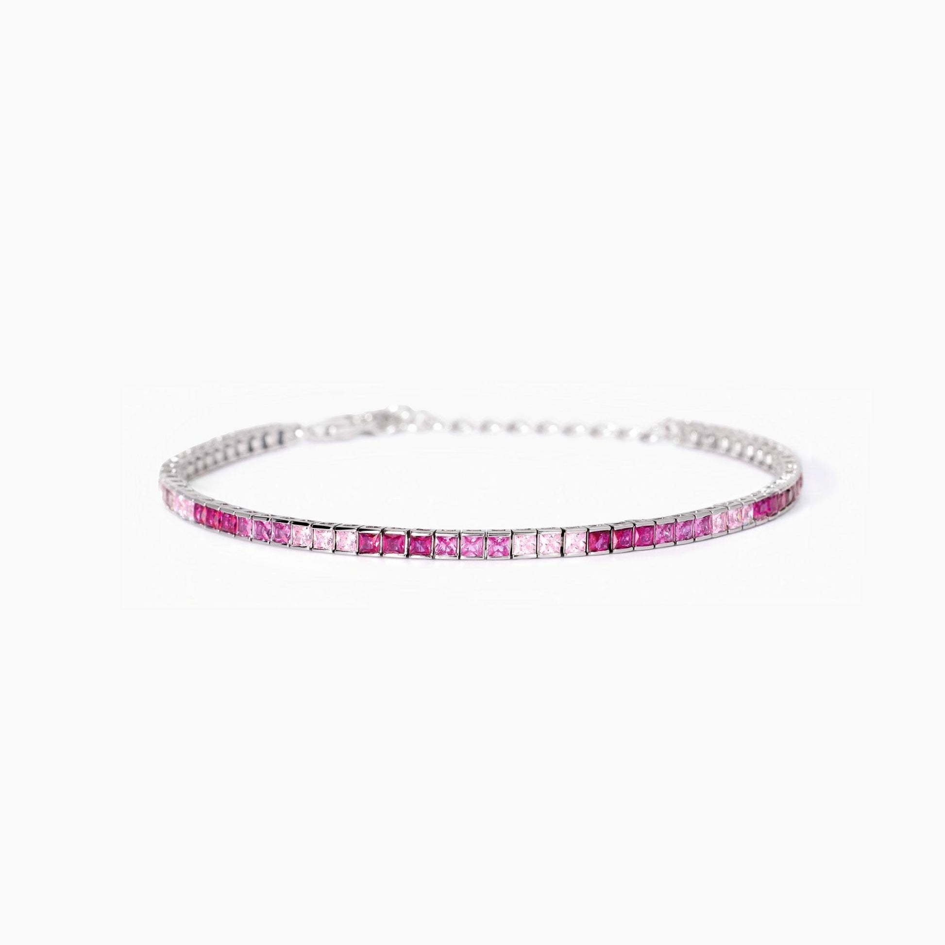Bracciale Tennis Mabina Donna TENNIS CLUB Bicolor in Argento Rodiato con Tormaline Sintetiche e Zirconi - Regolabile - Codice: 533953