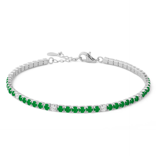 Bracciale Tennis "Tennis Lover" 120212 - Bicolore Smeraldo Zircone - Chi mi ama