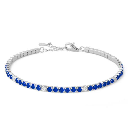 Bracciale Tennis "Tennis Lover" 120213 - Bicolore Zaffiro Zircone - Chi mi ama