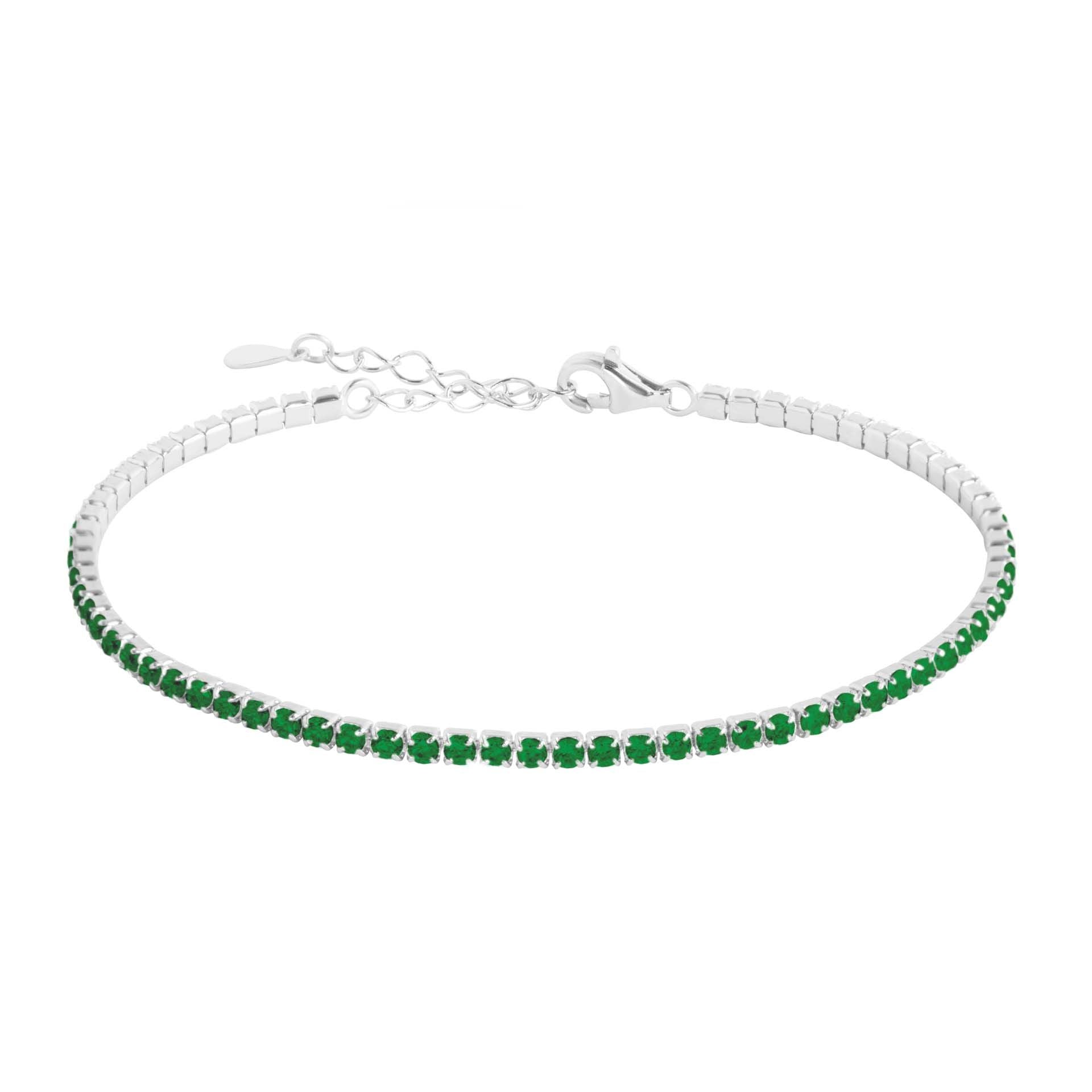 Bracciale Tennis "Tennis Lover" 120217 - Smeraldo e Argento - Chi mi ama